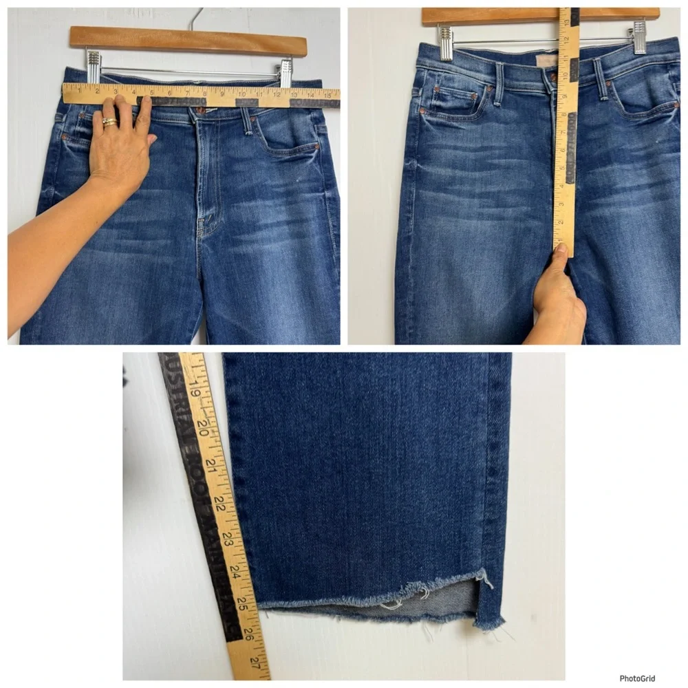 MOTHER The Insider Crop Step Fray Jeans Sweet & Sassy Wash Size 29 - Picture 9 of 11